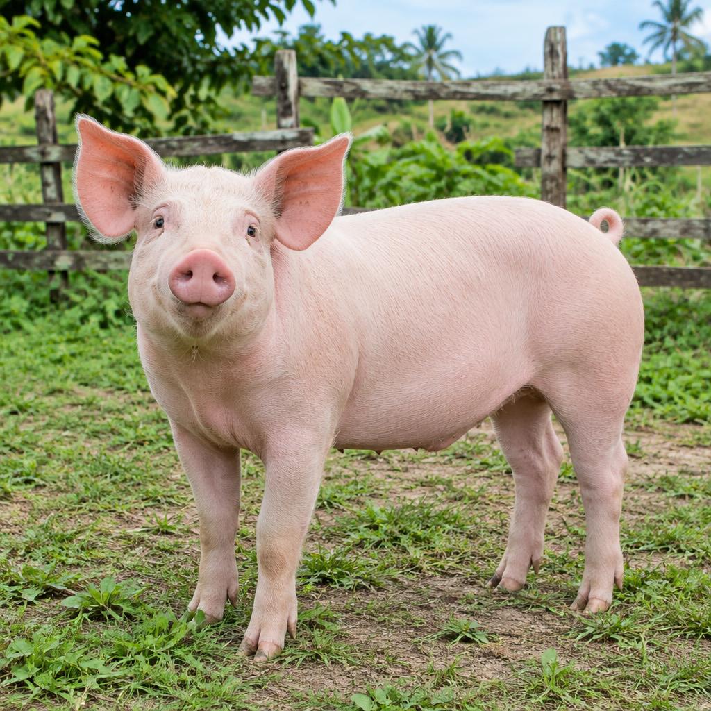Porco vivo na fazenda